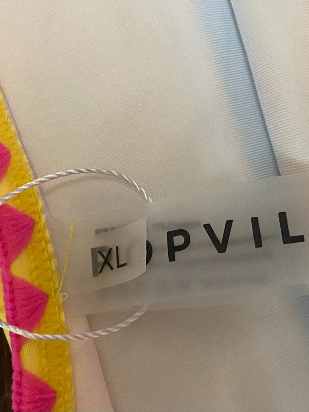 NWT Popvil Bright Blue Bikini Top & Skirt Set with Neon Pink and Yellow Trim - Picture 9 of 9